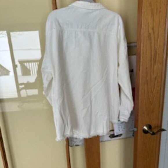 Women's White Jean Jacket - Picture 3 of 8
